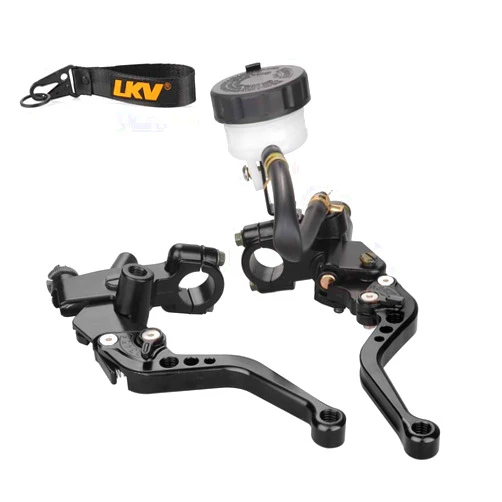 LKV Motorcycle Brake Clutch Pump Lever with Hydraulic Master Cylinder Reservoir Set 7/8