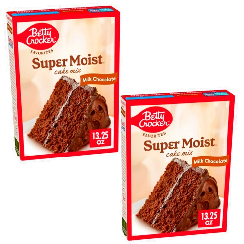 Vending 2 U Betty Crocker Favorites Super Moist Milk Chocolate Cake Mix, 13.25 oz, 2 Pack, Bundled With V2U Utensil Set
