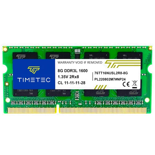 Timetec 8GB DDR3L / DDR3 1600MHz (DDR3L-1600) PC3L-12800 / PC3-12800(PC3L-12800S) Non-ECC Unbuffered 1.35V/1.5V CL11 2Rx8 Dual Rank 204 Pin SODIMM Laptop Notebook PC Computer Memory RAM Module Upgrade