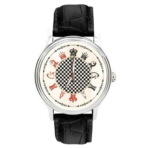 Discountzworld Vintage Woodcut Symbolic Chess Art 40 mm Solid Brass Collectible Wrist Watch