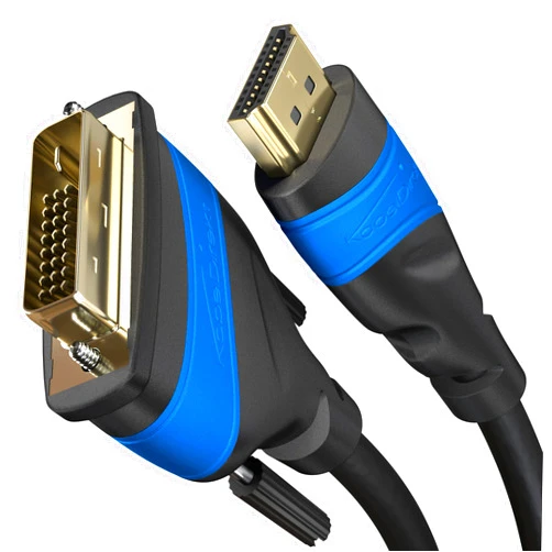 KabelDirekt HDMI DVI adapter cable with A.I.S. signal-interference protection – 6ft (bi-directional DVI-D 24+1/HDMI monitor cable, connect HDMI device to DVI monitor or vice versa, Full HD/1080p) by CableDirect