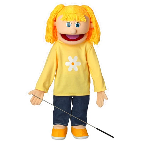 Silly Puppets Katie, Peach Girl, Full Body, Ventriloquist Style Puppet, (25 Inches)