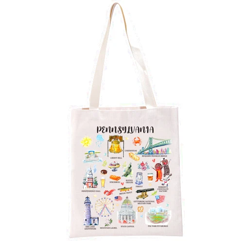 G2TUP Pennsylvania Souvenirs Gift Pennsylvania Travel Tote Bag Pennsylvania Home Handbag Pennsylvania Tourism Gift