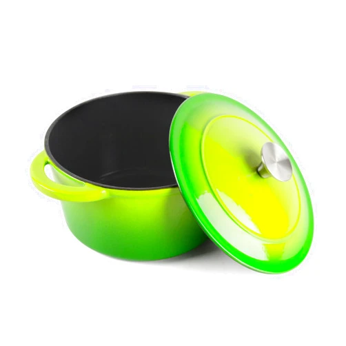 AILIBOO 2.6 ​QT Enameled Dutch Oven Pot with Lid, Cast Iron Dutch Oven with Dual Handles for Bread Baking, Cooking, Non-stick Enamel Coated Cookware (Apple Green)