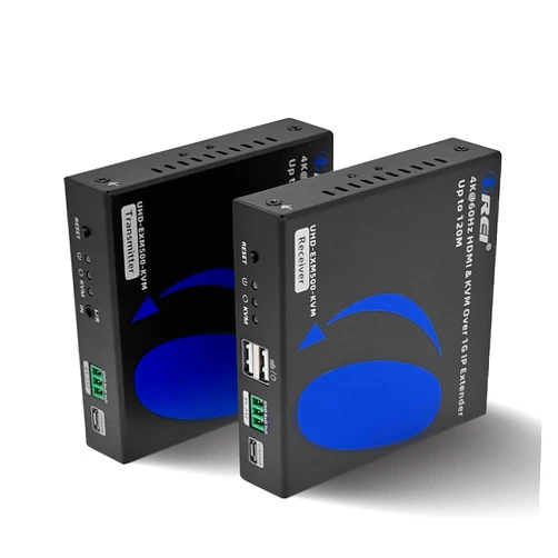 OREI 4K KVM HDMI Extender Over IP CAT6 4K@60Hz One to Many Upto 400 Feet, 2 USB 1.1 Loop Out - Send to Multiple Location Over 1G Switch (UHD-EXM500-KVM)