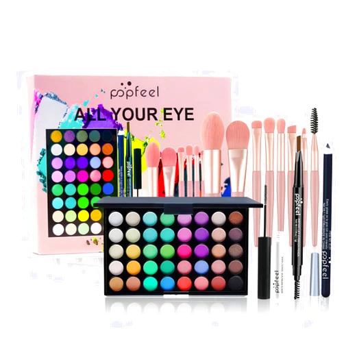 FantasyDay All in One Makeup Kit for Women Full Kit Girls Makeup Gift Sets Xmas Essential Bundle Include Eyeshadow Palette Lipstick Blush Concealer Eyeliner Mascara Foundation Brush Eyebrow Pencil