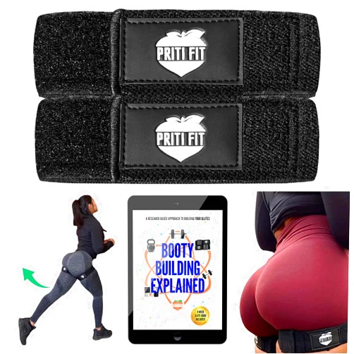PRITI FIT BFR Booty Bands for Women with 8-Week Guide for Legs, Glutes & Hip Building, Blood Flow Restriction Occlusion Bands for Workouts,Best Fabric Resistance Loop,Tone & Lift Your Butt,Squat,Thigh,Fitness