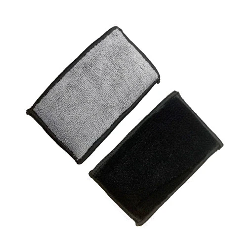 Augeny 2 PCS Car Interior Scrubbing Sponges, Super Soft Microfiber Auto Detailing Scrub Pads, Vehicle Cleaning Applicator Pads Safe on Leather, Plastic, Vinyl and Upholstery (Gray & Black)