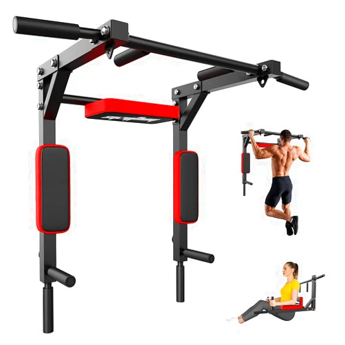 Syzythoy Multifunctional Wall Mounted Pull Up Bar Chin Up bar,Dip Station for Home Gym,Indoor Workout,Support to 440Lbs