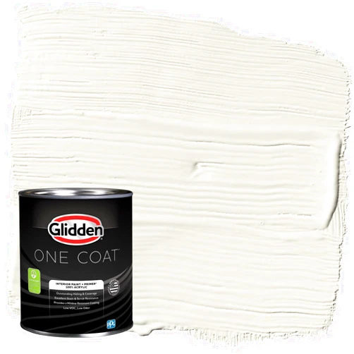 Glidden White/Off-White Interior Paint - Colonial White, 1 Quart Eggshell Glidden One Coat Paint + Primer