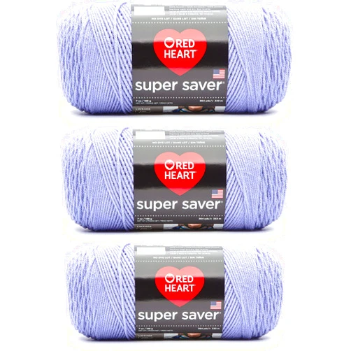 Red Heart Super Saver Light Jasmine Yarn - 3 Pack of 7oz/198g - Acrylic - 4 Medium (Worsted) - 364 Yards - Knitting/Crochet