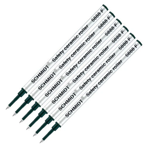 Schmidt Roller Ceramic Refill- Metal Body - 6 Pack - Black