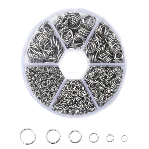 DADIFEN 304 Stainless Steel Jump Rings for Jewelry Making Open Jump Rings 4/5/6/8/9/10mm Silver O Rings for DIY Making Bracelet Earrings Necklace Connectors
