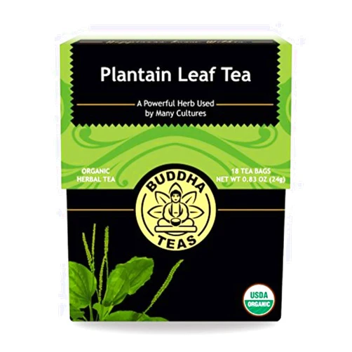 Buddha Teas Organic Plantain Leaf Tea - OU Kosher, USDA Organic, CCOF Organic, 18 Bleach-Free Tea Bag