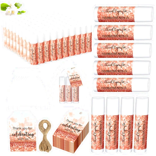 Siifert 100 Set Wedding Lip Balm Bulk Wedding Favors Bridal Shower Gifts for Guests Bulk Bachelorette Souvenirs Proposal Lip Balm Party Favors Small Thank You Gifts Inspirational Appreciation Gifts