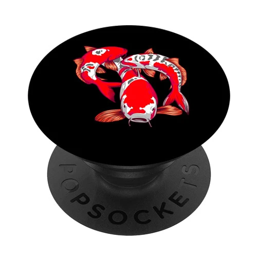 Cute Japan Sea Animal Pet Carp Tattoo Fan Designs Funny Koi Fish Gift For Men Women Cool Japanese Fish Lover PopSockets Swappable PopGrip