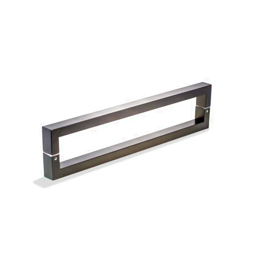 KEYTIGER 24 Inch Back-to-Back Modern Stainless Steel Front Door Handles Matte Black Painted Finish, Push Pull Door Handle Set for Interior Exterior Glass Wooden Fiberglass Doors Barn Doors, Rectangle Bar