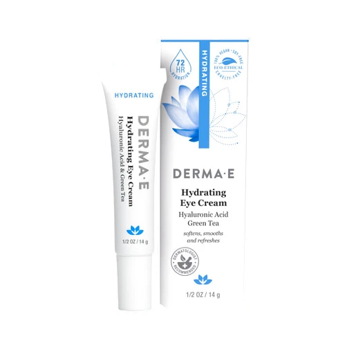 Derma E Hydrating Eye Cream – Firming and Lifting Hyaluronic Acid Treatment - Under Eye and Upper Eyelid Cream Reduces Puffiness and Appearance of Fine Lines, 0.5 oz