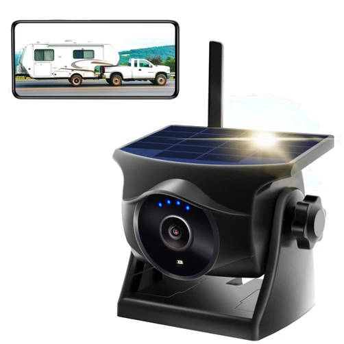 INSEETECH 1080P Solar Wireless Backup Camera, Magnetic WiFi Hitching Camera, Night Vision,365 Days Standby, Rechargeable Battery, Rear/Front View for Horse Trailer Pickup RV Car for Phone Pad Android