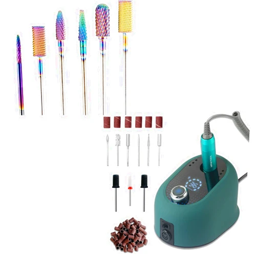 MPNETDEAL Electric Pro Nail Drill e-File with 7pcs Tungsten Carbide Drill Bits Set for Acrylic Nails