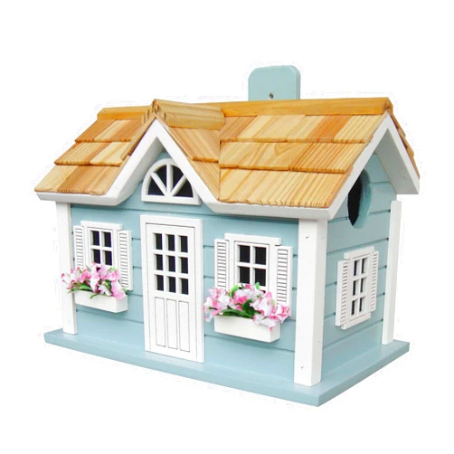 Home Bazaar Hand-made Nantucket Cottage Blue Bird House - Bird Friendly - Home Decor