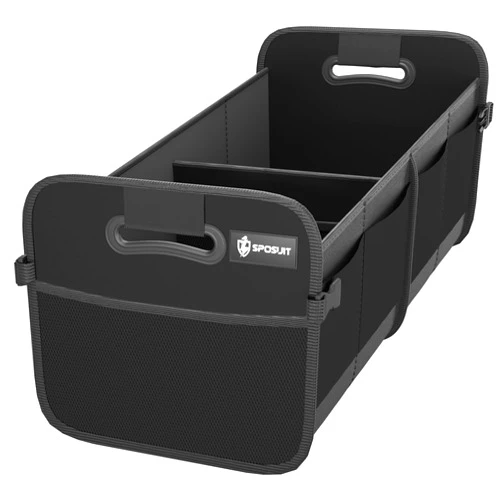 Sposuit Trunk Organizer for Car - 70L Collapsible Trunk Storage with 11 Pockets & Reinforced Handles, SUV Trunk Organizers for Grocery Cargo(Black)