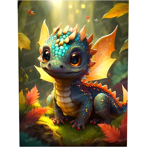 Snuqevc Forest Cute Dragon 1000-Piece Adult Jigsaw Puzzle - Perfect for Fun Brain Puzzle Lovers | Vibrant Illustrations and Quality Pieces | Challenging and Relaxing | Great Gift Idea