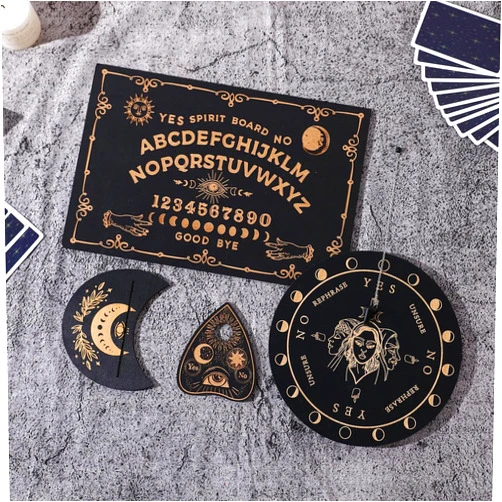 Homelavie Wooden Ouija Board Game, Holy Spirit Board, Black Ouija Board and Pendulum Board and Pendulum Crystal 3pcs Set, Divination Tools Wiccan Supplies and Tools