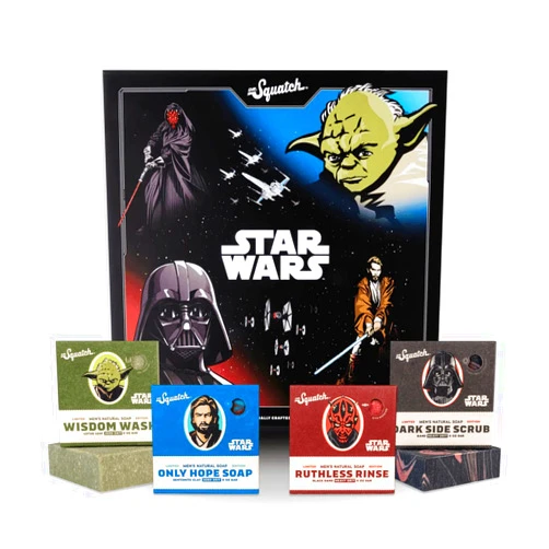 Dr. Squatch Star Wars Soap Collection Episode 1 with Collector’s Box - Men’s Natural 4 Pack Bundle - Star Wars Soap for Men