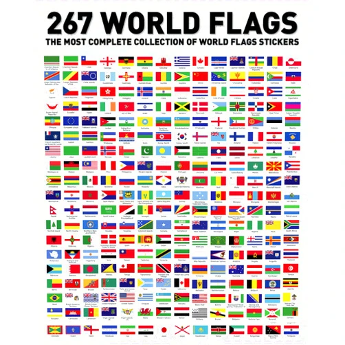 Power Place Flags of The World Stickers - Premium Country Flags and Mini Flag Stickers Set - Durable World Flags and Country Stickers - Ideal for Educational Decorative Purposes for Kids, Teachers and Students