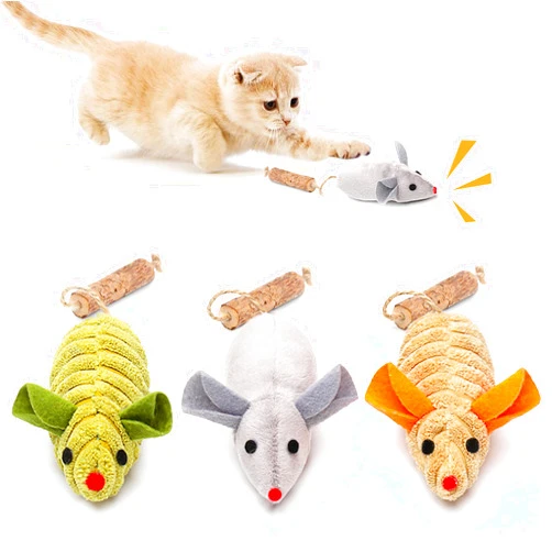 Potaroma Cat Toys 3Pcs Squeak Mice, Interactive Catnip Silvervine Animals Toys for Indoor Kittens, Dental Matatabi Cat Nip Chirping Toy, Cat Chew Exercise Toy for All Breeds and Species