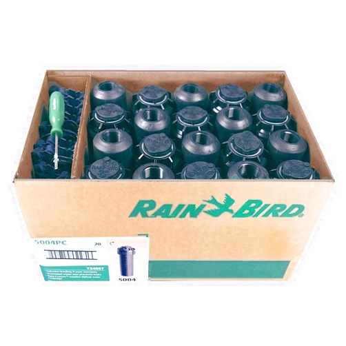 Rain Bird 5000 Series Rotor Sprinkler Head - 5004 PC Model, Adjustable 40-360 Degree Part-Circle, 4 Inch Pop-Up Lawn Sprayer Irrigation System - 25 to 50 Feet Water Spray Distance (Y54007) (20 Pack Case)