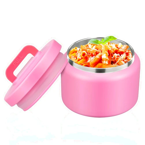 PIQUEBAR 8oz Kids Thermo for Hot Food,Small Lunch Thermos Food Container Stainless Steel,Easy Open Wide Mouth Thermo for Hot Cold Food for Preschool Travel (Pure Pink)