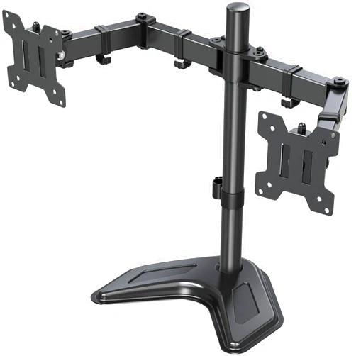 MOUNTUP Dual Monitor Stand, Free-Standing Monitor Stands for 2 Monitors up to 27 inches, 17.6 lbs Each, Fully Adjustable Dual Monitor Mount for Desk, VESA Stand 75x75mm, 100x100mm