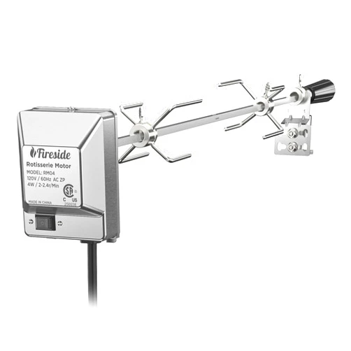 TURBRO Stainless Steel Rotisserie Kit for Gas Grills with A Cookbox up to 39’’ - Includes 4W Electric Motor, 34’’ - 45’’ × 5/16