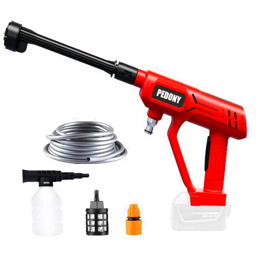 PEDONY Cordless Power Washer for Milwaukee 18V Battery - PEDONY 550 PSI 1.0GPM Portable Pressure Cleaner with 6-in-1 Nozzle for Car Floor Fence Wall Cleaning (Battery Not Included)