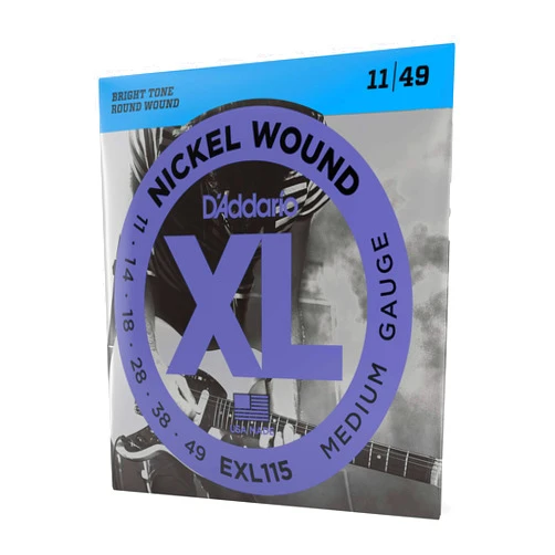 D'Addario Guitar Strings - XL Nickel Electric Guitar Strings - EXL115 - Perfect Intonation, Consistent Feel, Reliable Durability - For 6 String Guitars - 11-49 Medium