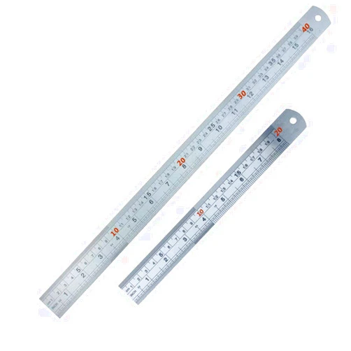 XINYIYUAN 16 Inch/40cm w 8 Inch/20cm Metal Metric Rigid Straight Edge Ruler for Measuring 2 Pack