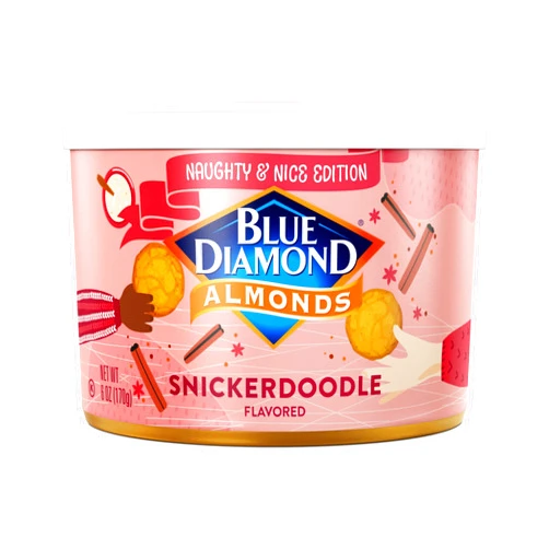 Blue Diamond Almonds, Snickerdoodle Holiday Snack Nuts, 6 oz Resealable Can
