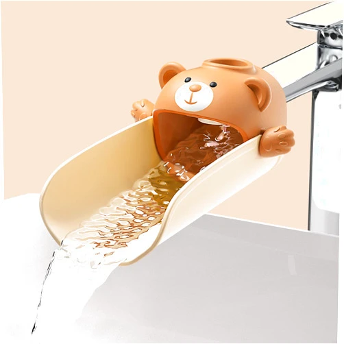 Skyroku Faucet Extender for Toddlers, Sink Extenders with Temperature Sensitive for Kids Hand Washing Sink Faucet Extension,Suitable for Bathroom Sink, Kitchen,Bathtub (Brown)