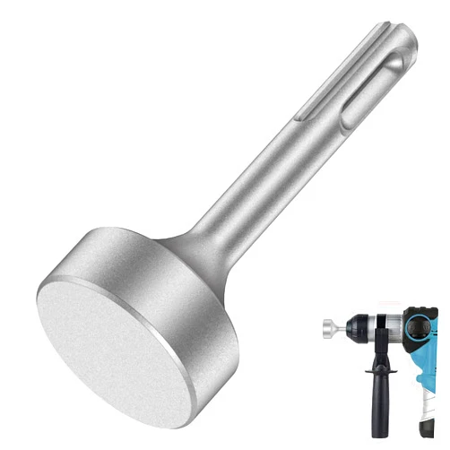 EUWBSSR SDS Plus Ground Rod Driver, 85mm Heavy Duty Steel Drill Bit Driver Wear, Resistant Wide Compatibility Ground Rod Bits Socket for Rotary Hammer Drill Grounding Rods (Flat Drill)
