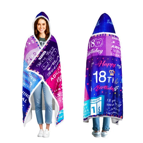 Kitcmat 18th Birthday Gifts for Women 18 Year Old Blanket Hoodie Gift Ideas Birthday Gifts for Women, Eighteen Birthday Gifts for Women