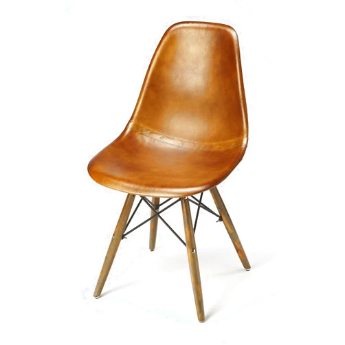 HomeRoots Medium Brown Leather Dining Chair