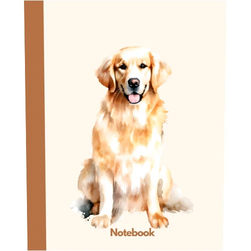 Glowing Little Paws Golden Retriever Watercolor | Composition Notebook: Gift, Diary for Dog Lovers | Cream Paper | Wide Ruled 7.5 x 9.25 | 120 pages