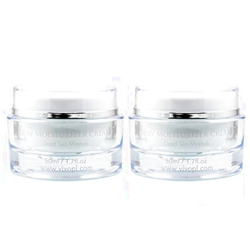 Vivo Per Lei Day Cream - Dead Sea Face Cream for Dull, Dry Skin - Moisturizing Day Cream with Shea Butter - Non Greasy Day Moisturizer - Hydrating Face Cream for Women (Pack of 2)