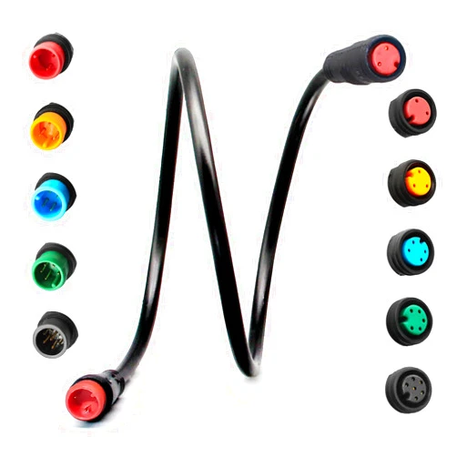 HUDAMZKY Ebike Extension Cable Julet 2Pin/3Pin/4Pin/5Pin/6Pin Waterproof Connector Female to Male DIY Electric Bicycle Brake Display Throttle Light Extension Signal Cable
