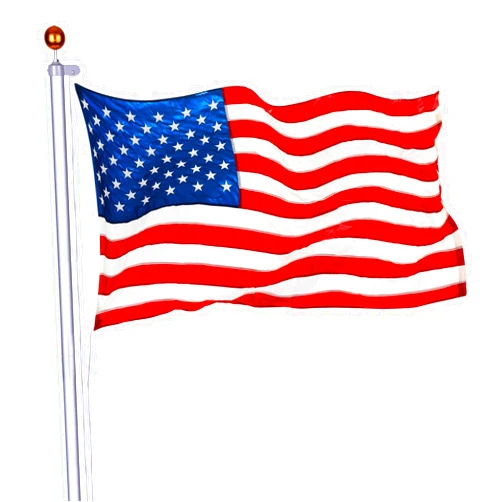 Easyzon 20 ft Grade Sectional Flagpole Kit Silver Aluminum Heavy Duty Outdoor Halyard Flagpole Free 3'x5' US Flag & Gold Ball In-Ground Pole and Hardware (20FT)
