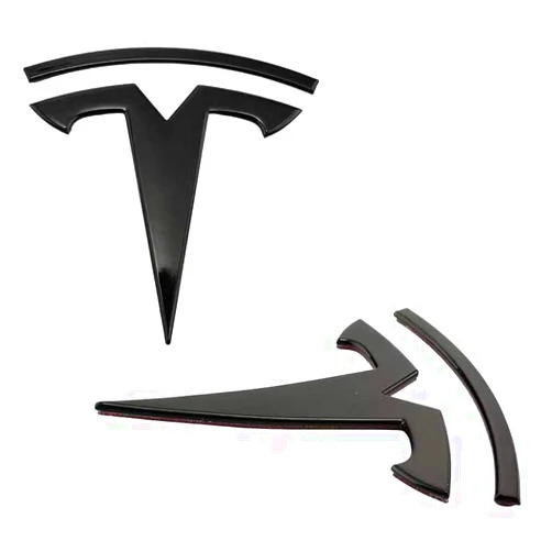 VERY WASAI 3D OEM Front Hood Badge Rear Trunk Emblem for Tesla Model 3 S Y X (Glossy Black)