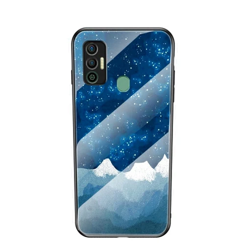 Rfvzubemok Compatible with Redmi Note 8T M1908C3XG Case,(Tempered Glass Back Plate+TPU Soft Edge) 2 in 1 Phone Case Cover XL