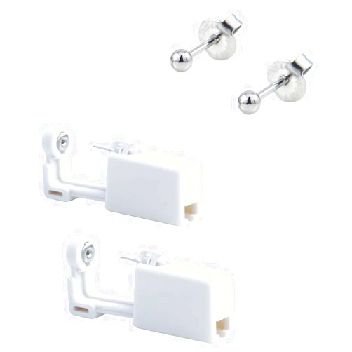 Hermosa 2 Pack Ear Piercing Gun Earring - Disposable No Pain Easy Use Piercing Kit with Earrings Stud